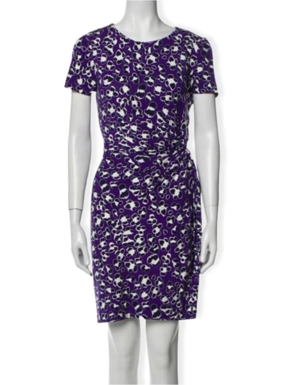 Diane von Furstenberg Zoe Purple Leopard Animal Print Dress Size US 2
